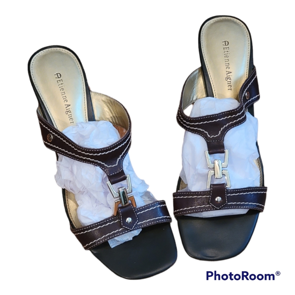 GREAT CLOSET FIND!! Etienne Aigner Backless Sandals Size 8